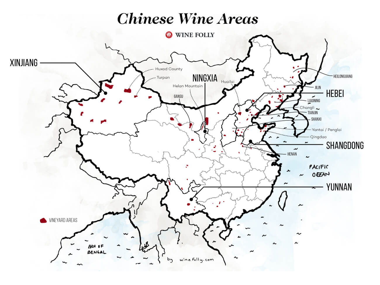 China Wine Region Map Detail - By Wine Folly 2020