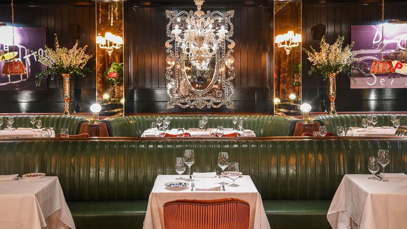Interior dining room at Carbone in Miami Beach